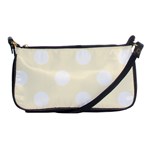 Polka Dots - White on Cornsilk Yellow Shoulder Clutch Bag