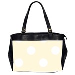 Polka Dots - White on Cornsilk Yellow Classic Oversize Office Handbag (Two Sides)