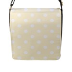 Polka Dots - White on Cornsilk Yellow Flap Closure Messenger Bag (L)