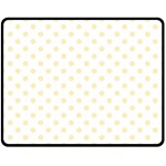 Polka Dots - Blond Yellow on White Double Sided Fleece Blanket (Medium) (Two Sides)