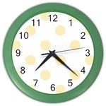 Polka Dots - Blond Yellow on White Color Wall Clock