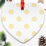 Polka Dots - Blond Yellow on White Ornament (Heart)