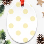 Polka Dots - Blond Yellow on White Ornament (Oval)