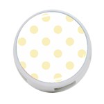 Polka Dots - Blond Yellow on White 4-Port USB Hub (One Side)