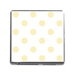 Polka Dots - Blond Yellow on White Memory Card Reader (Square)