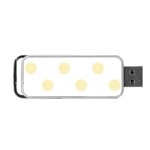 Polka Dots - Blond Yellow on White Portable USB Flash (One Side)