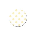 Polka Dots - Blond Yellow on White Golf Ball Marker