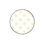 Polka Dots - Blond Yellow on White Hat Clip Ball Marker