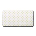 Polka Dots - Blond Yellow on White Medium Bar Mat