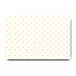 Polka Dots - Blond Yellow on White Small Doormat