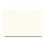 Polka Dots - Blond Yellow on White Plate Mat