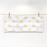 Polka Dots - Blond Yellow on White Hand Towel