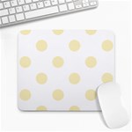 Polka Dots - Blond Yellow on White Large Mousepad