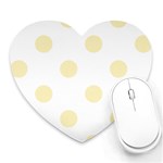 Polka Dots - Blond Yellow on White Heart Mousepad