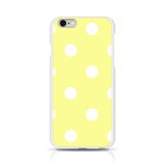 Polka Dots - White on Pastel Yellow Apple iPhone 6/6S Silicone Case (Transparent)