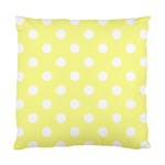 Polka Dots - White on Pastel Yellow Standard Cushion Case (One Side)