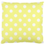 Polka Dots - White on Pastel Yellow Large Cushion Case (One Side)