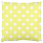 Polka Dots - White on Pastel Yellow Large Flano Cushion Case (One Side)