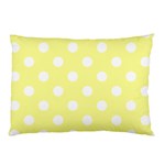 Polka Dots - White on Pastel Yellow Pillow Case (One Side)