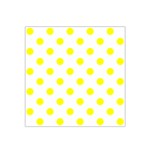 Polka Dots - Yellow on White Satin Bandana Scarf