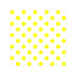 Polka Dots - Yellow on White Small Satin Scarf  (Square)