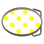 Polka Dots - Yellow on White Belt Buckle