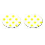 Polka Dots - Yellow on White Cufflinks (Oval)