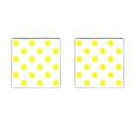 Polka Dots - Yellow on White Cufflinks (Square)