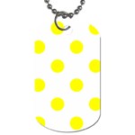 Polka Dots - Yellow on White Dog Tag (One Side)