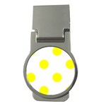 Polka Dots - Yellow on White Money Clip (Round)