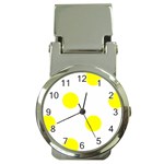 Polka Dots - Yellow on White Money Clip Watch