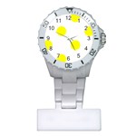 Polka Dots - Yellow on White Nurses Watch