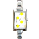 Polka Dots - Yellow on White Rectangle Italian Charm Watch