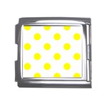 Polka Dots - Yellow on White Mega Link Italian Charm (18mm)