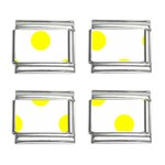 Polka Dots - Yellow on White 9mm Italian Charm (4 pack)