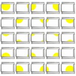 Polka Dots - Yellow on White 9mm Italian Charm (25 pack)