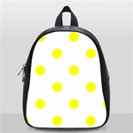 Polka Dots - Yellow on White School Bag (Small)