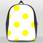 Polka Dots - Yellow on White School Bag (XL)