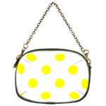 Polka Dots - Yellow on White Chain Purse (One Side)