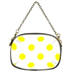 Polka Dots - Yellow on White Chain Purse (Two Sides)