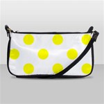 Polka Dots - Yellow on White Shoulder Clutch Bag