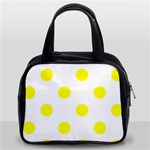 Polka Dots - Yellow on White Classic Handbag (Two Sides)