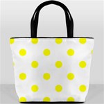 Polka Dots - Yellow on White Bucket Bag