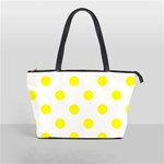 Polka Dots - Yellow on White Classic Shoulder Handbag (One Side)