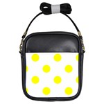 Polka Dots - Yellow on White Girls Sling Bag