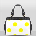 Polka Dots - Yellow on White Oversize Office Handbag (One Side)