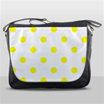 Polka Dots - Yellow on White Messenger Bag