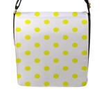 Polka Dots - Yellow on White Flap Closure Messenger Bag (L)