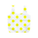 Polka Dots - Yellow on White Full Print Recycle Bag (S)