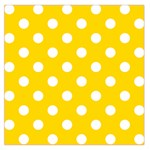 Polka Dots - White on Gold Yellow Large Satin Scarf (Square)